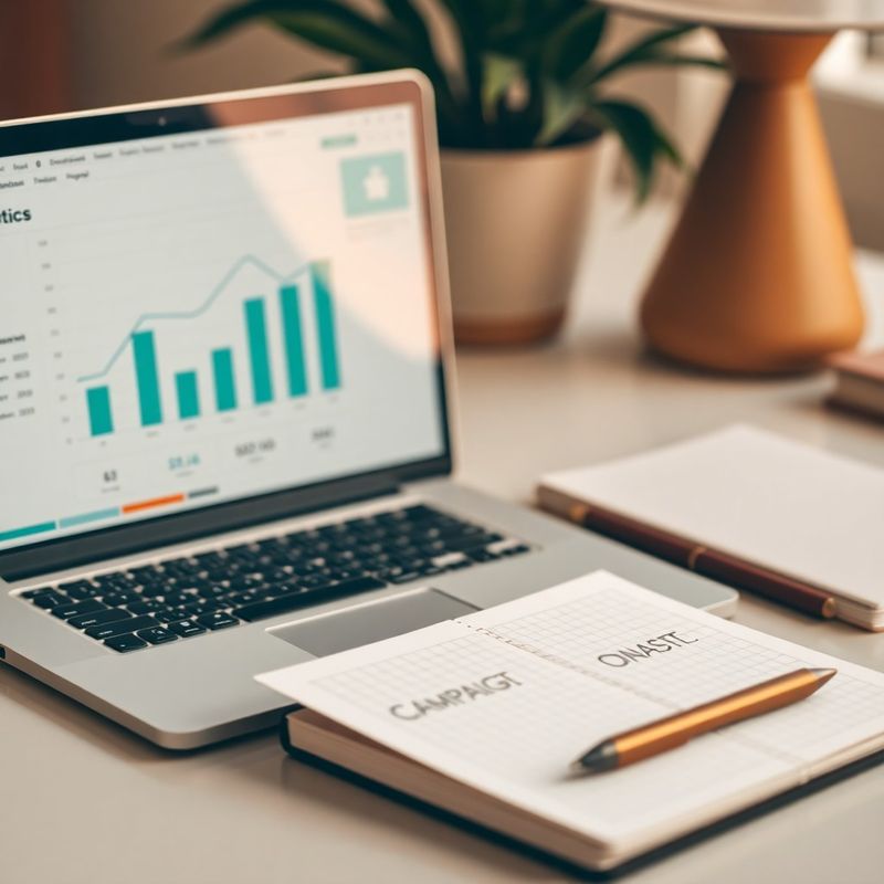 Dashboard analytics su laptop con visualizzazioni teal